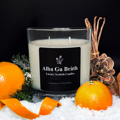 Cinnamon and orange scottish candle for christmas from alba gu brath homeware