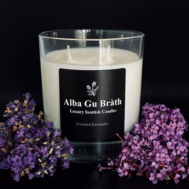 relaxing lavender scented scottish candle from alba gu brath homeware