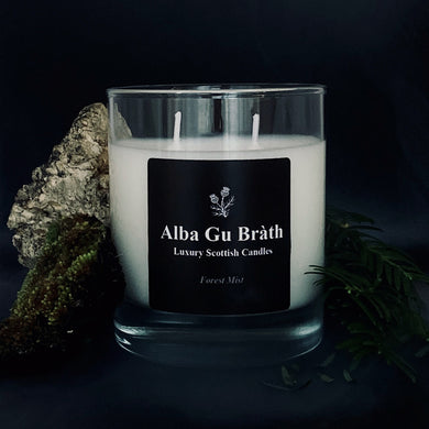 scottish candle that smells of pine made by alba gu brath in dunfermline