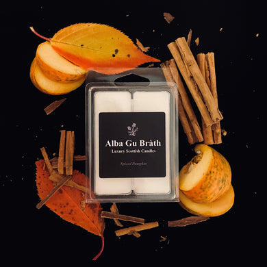 scottish wax melts that smell like pumpkin for autumn which is made by alba gu brath homeware in dunfermline, scotland